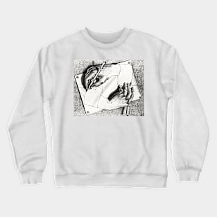 Escher Drawing Hands Art Poster 1948 Imp-Art Surreal Poster Crewneck Sweatshirt